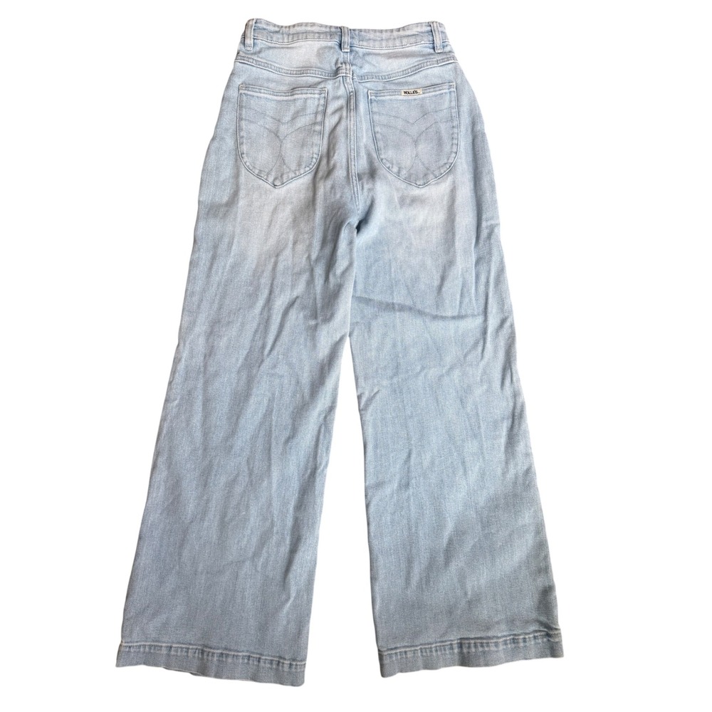 Rollas Sailor Wide Leg Jeans Size 30 Light Vintage Blue High Rise Pocket Baggy - Picture 5 of 13